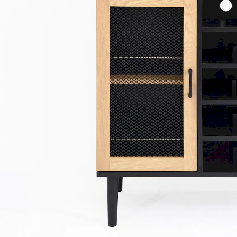 Farmhouse Coffee Bar Cabinet with Wine Rack