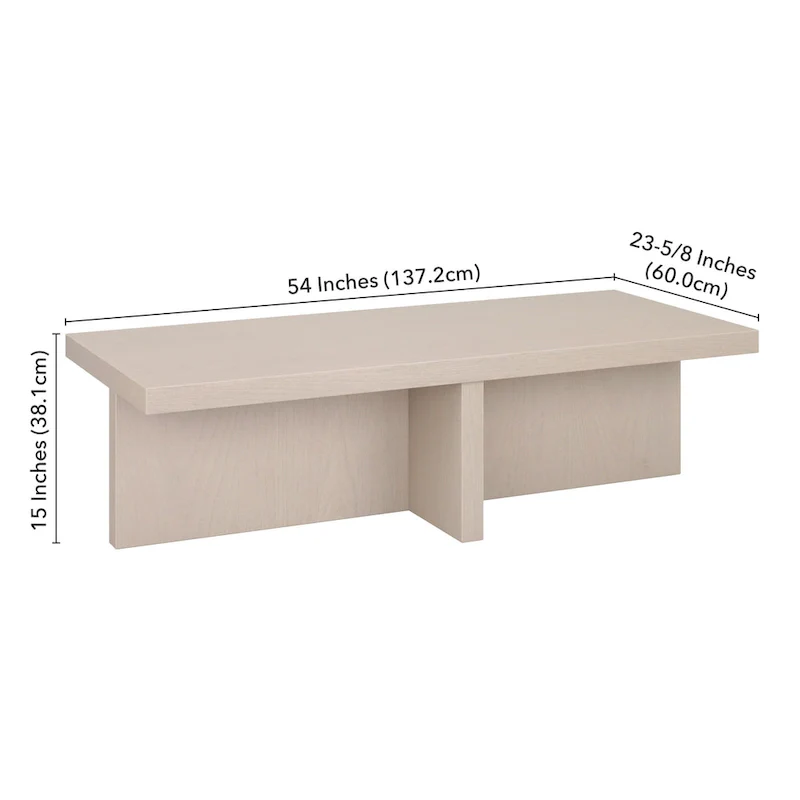 Rectangular Coffee Table - Natural Wood, Scandinavian Design, Multi-User
