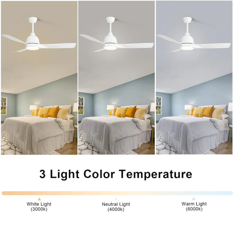 54  Smart Ceiling Fans with Lights and Remote High CFM Bedroom Quiet Fan APP Control - 54 inch
