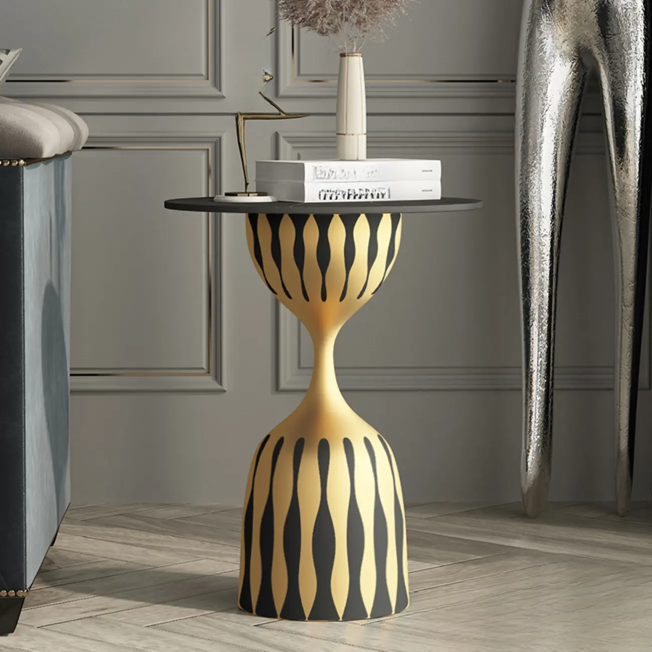 Living Room Round Marble Top Side Table