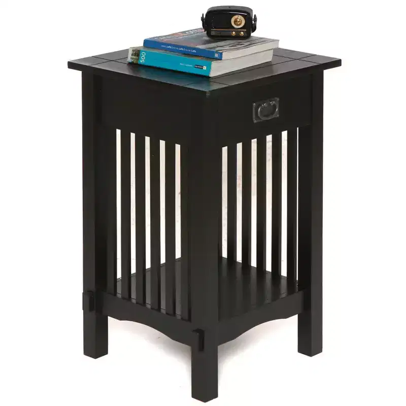 Legacy Decor Mission Style Telephone Stand End Table with Drawer