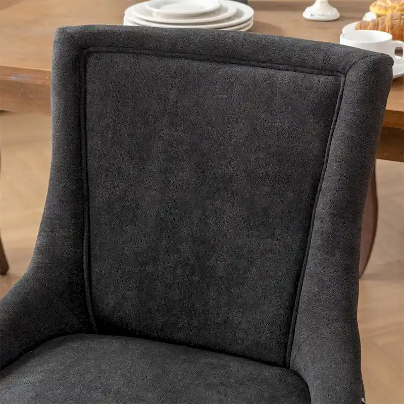 Ultra Side Dining Chair,Thickened Fabric Chairs w/Solid Wood Legs,2PCS