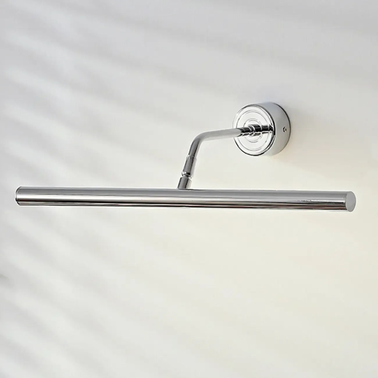 Modern Silver Metal tubular LED Wall Lamp with Angled Arm