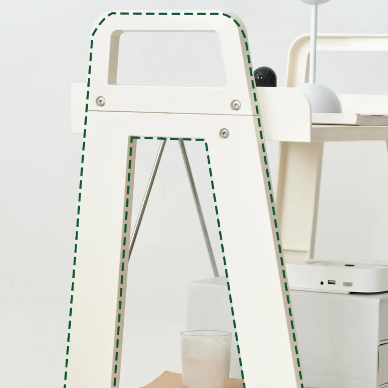 Modern Milky White Four Legs Acrylic Sofa End Table