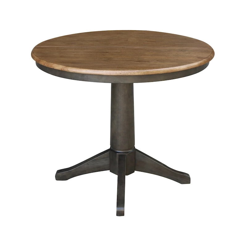 36 Round Solid Wood Extension Dining Table with 2 Dining Chairs