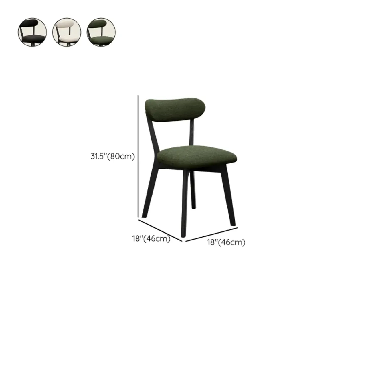 Walnut Wood Mid-Century Modern Upholstered Dining Chair