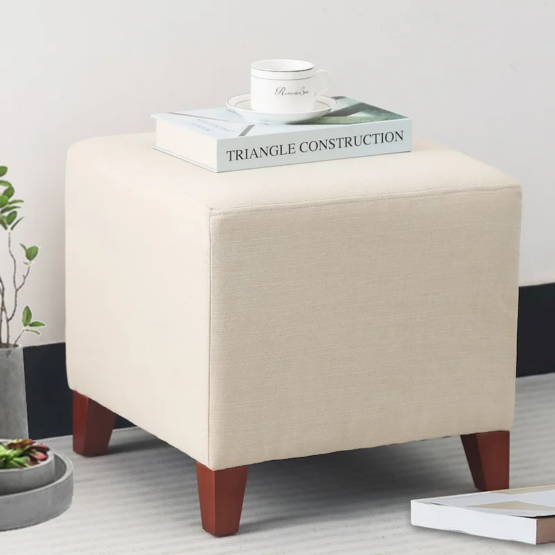 British Style Cube Ottoman Footstool