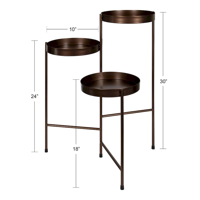 Kate and Laurel Finn Metal 3-tier Modern Plant Stand - 16x21x30