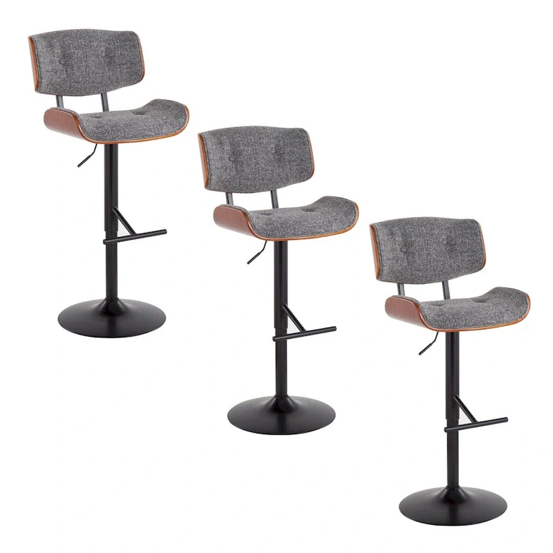 Carson Carrington Leksand Adjustable Bar Stool with Straight T Footrest (Set of 3)