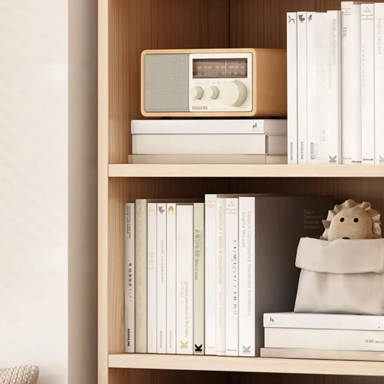 Natural Pine Vertical 6-Tier Barrister Closed Back Bookcase