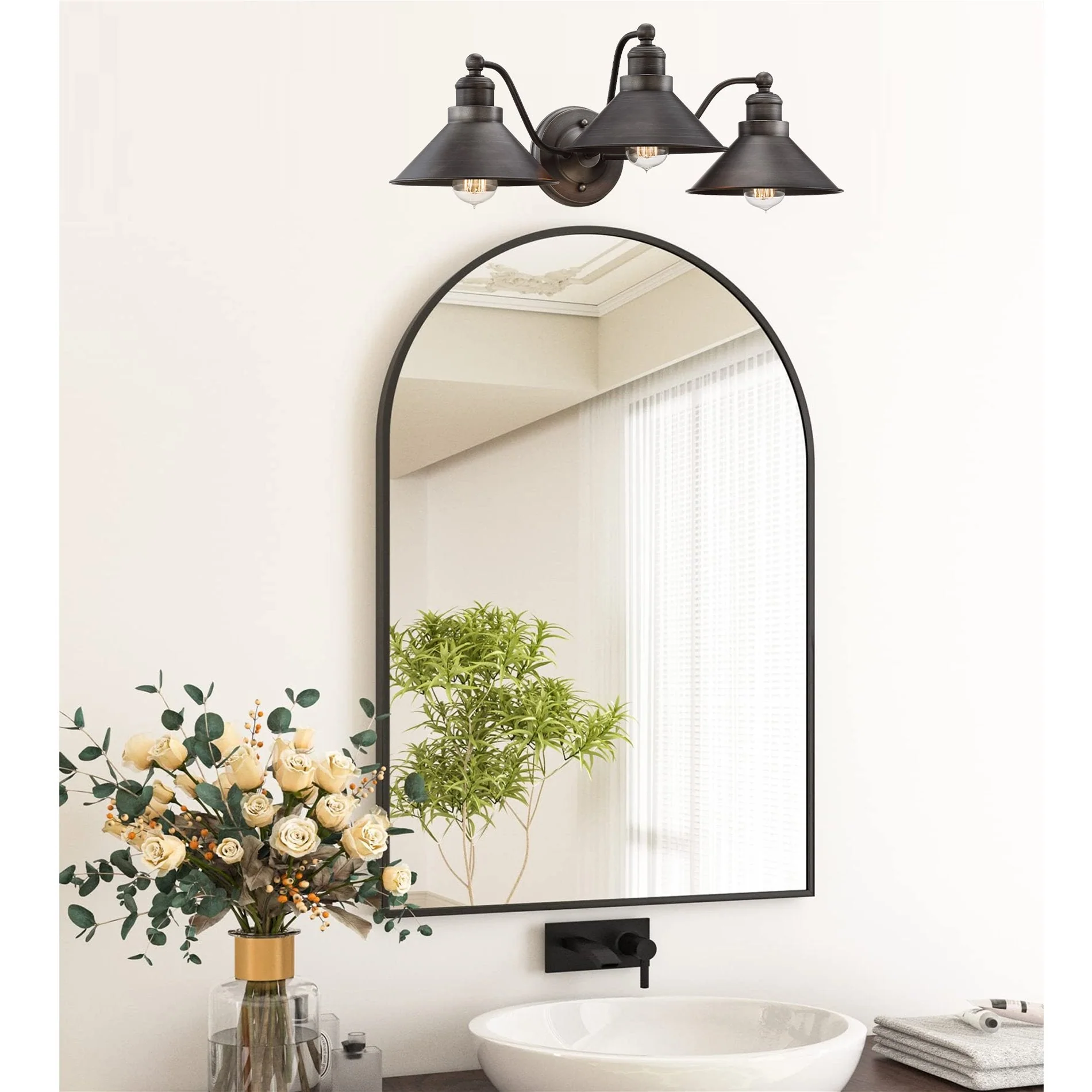 Welton 26 Modern Industrial 3-Light Vanity / Bathroom Light