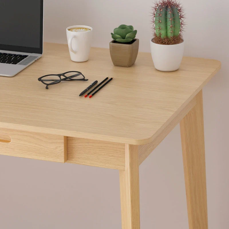 Writing Desk with 2 Drawers - Wood Legs - 47 Inch