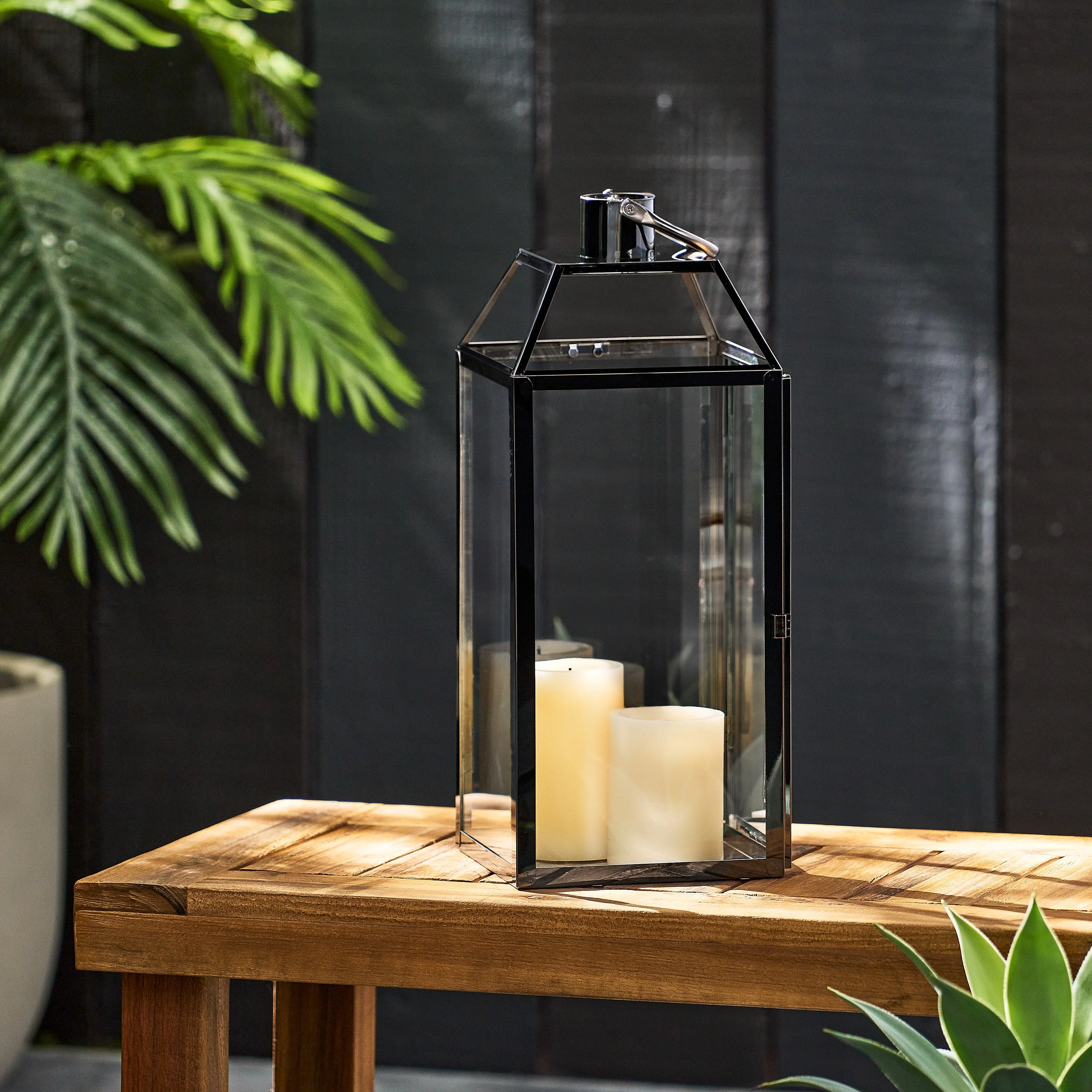 Hamel 18 Modern Stainless Steel Lantern