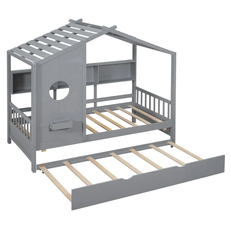 Queen Upholstered Bed with Wingback Headboard and Four Drawers