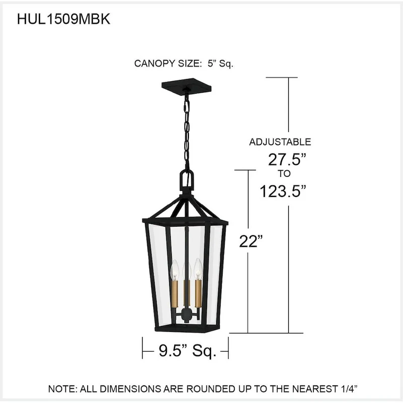 Hull 3-Light Matte Black Mini Pendant Light