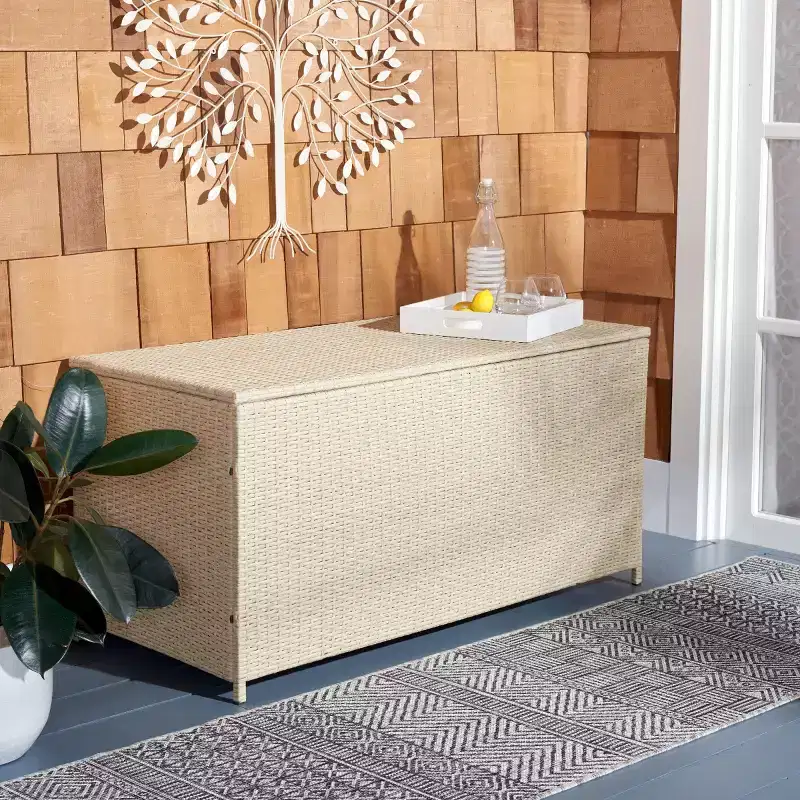 Oliveira Outdoor Cushion Deck Box - PAT7709 - Safavieh