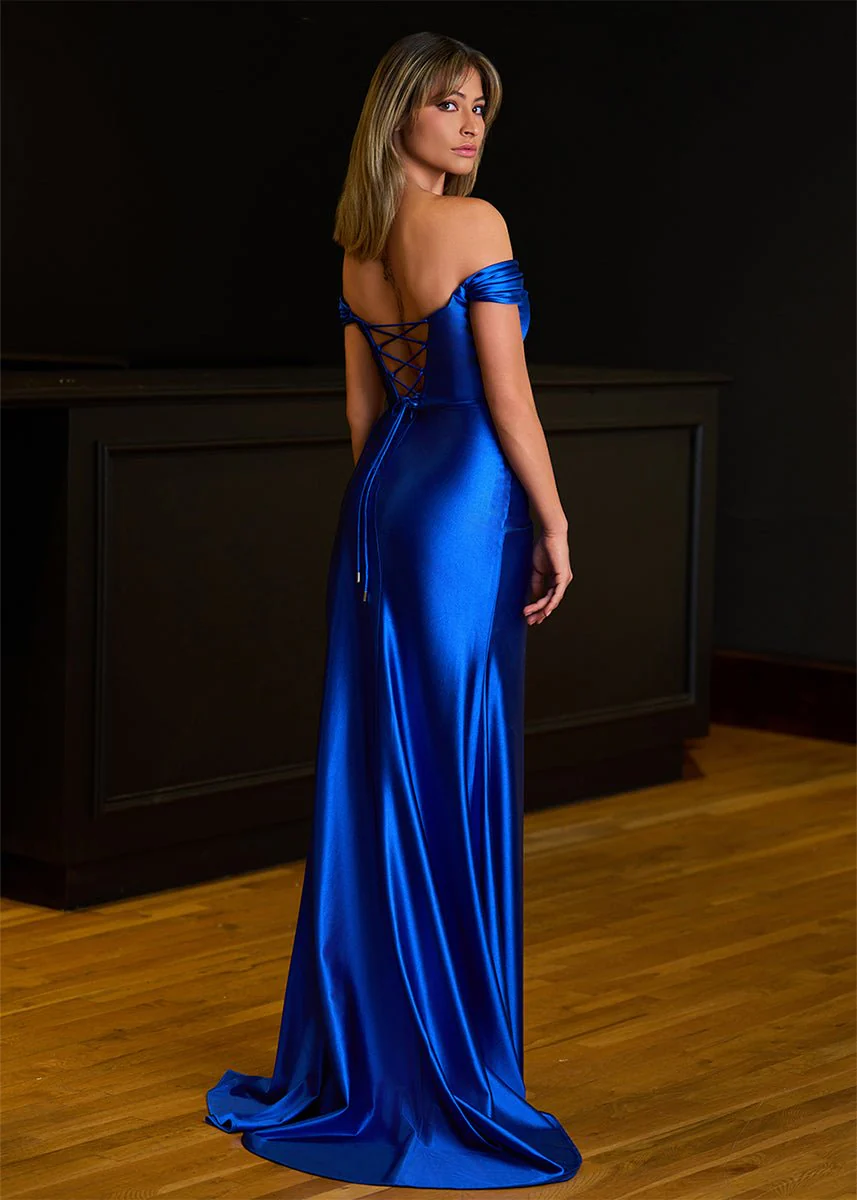 Mermaid Satin Long Prom Dress with Slit