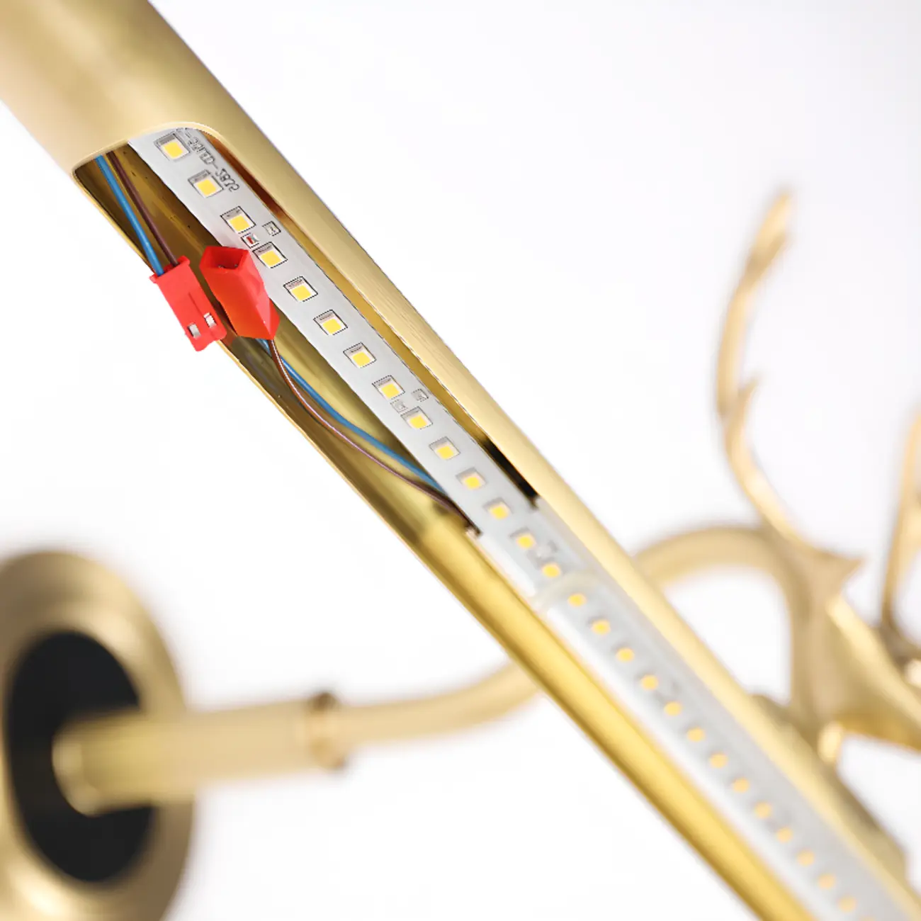 Modern Linear Gold Bathroom Vanity Light with Antler Design