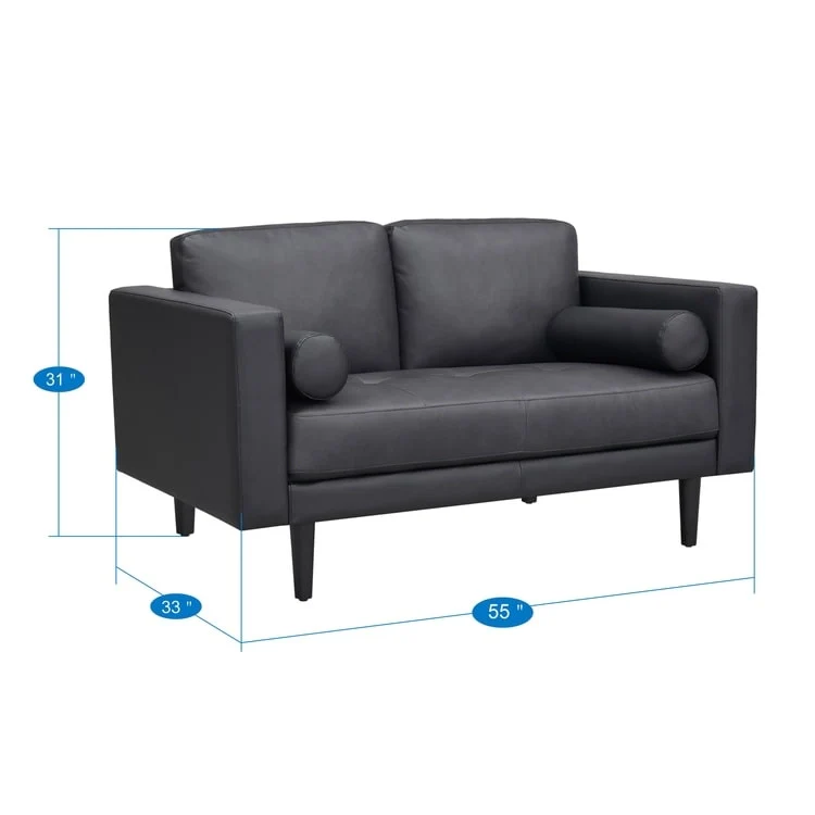 Genuine Mid-Century Leather Sofa