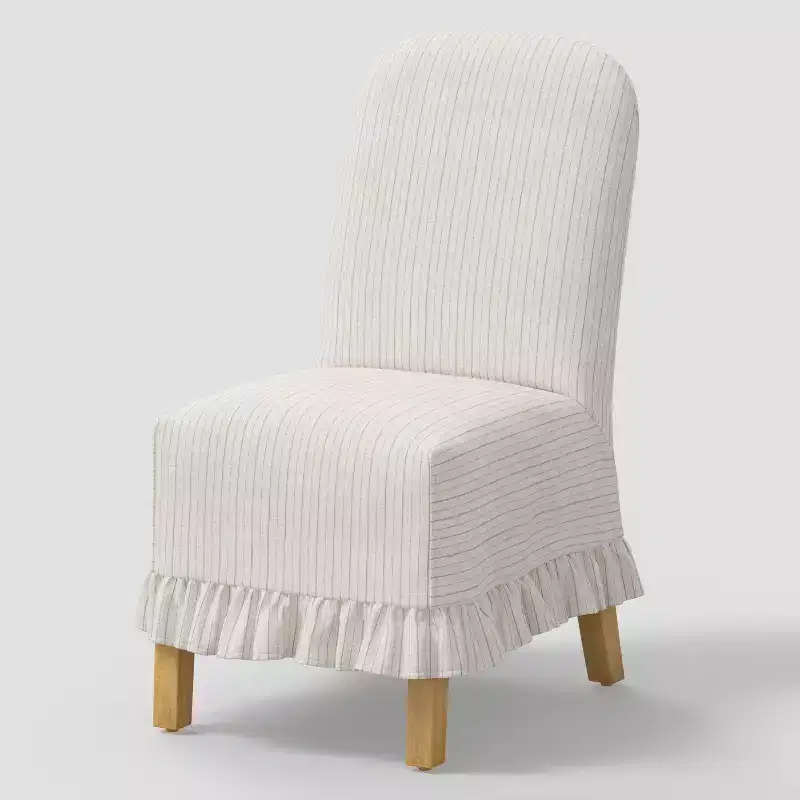 Rounded Back Slipcovered Dining Chair with Ruffle - Threshold