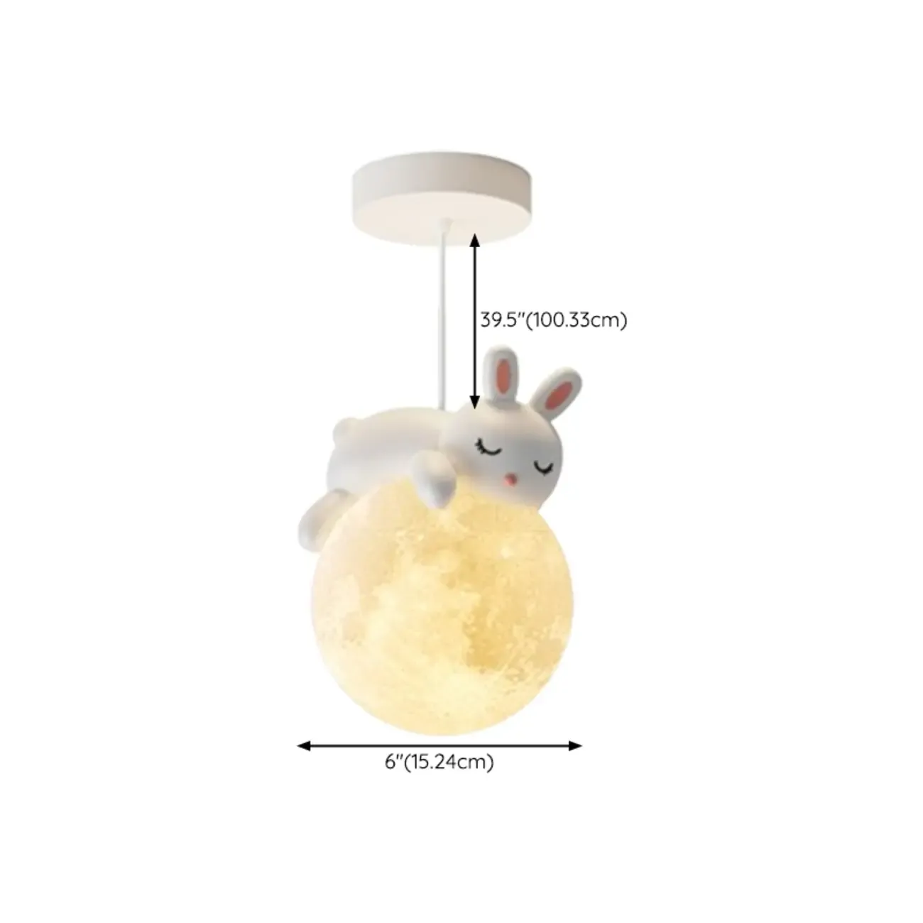 Cartoon Animal White Metal Acrylic Globe Pendant Light