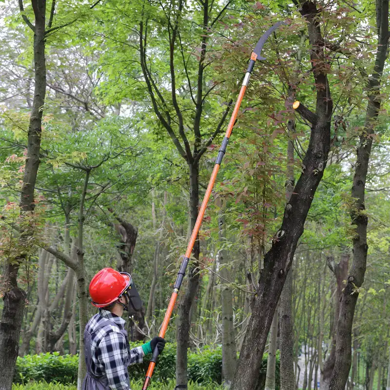 VEVOR Manual Pole Saw, 7.3-27 ft Extendable Tree Pruner, Manual Branch Trimmer with Lightweight 8 Fiberglass Handles, for Pruning Palms and Shrubs