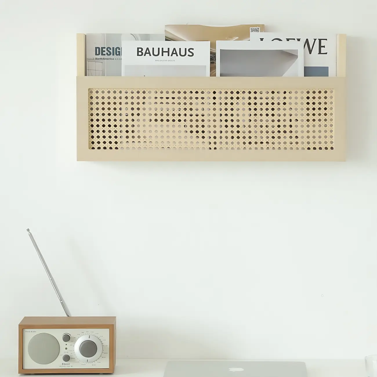 Simple Natural Wooden Open Back Wall-Mounted Bookshelves