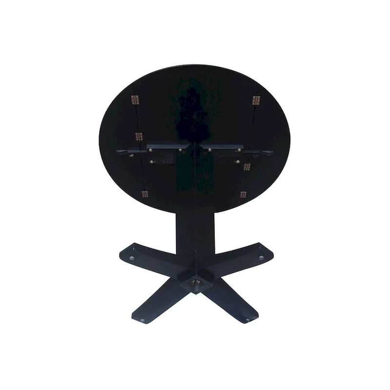 42 in Solid Wood Round Dual Drop Leaf Pedestal Counter Height Dining Table