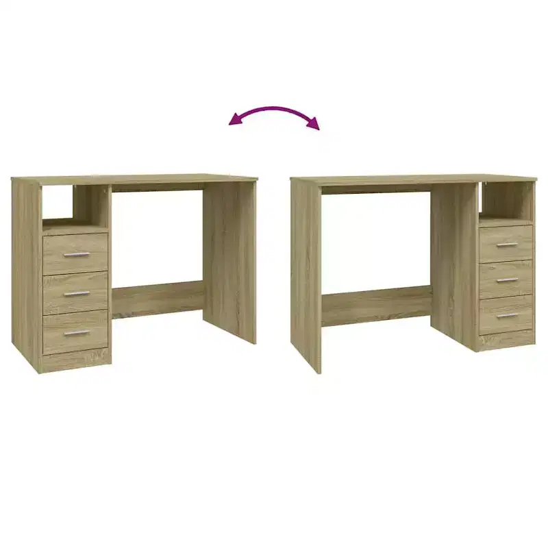 vidaXL Desk White Engineered wood 40.2 in x 19.7 in x 29.9 in Desk