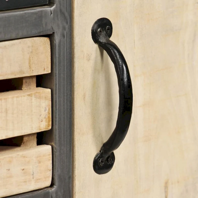 vidaXL Sideboard Solid Mango Wood and Steel 25.6 x13 x29.9