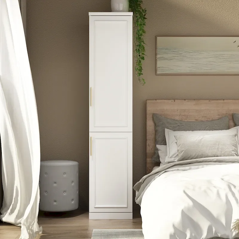 74.8 H Large Modular Wardrobe Cloest Armoire Cabinet Glass Door