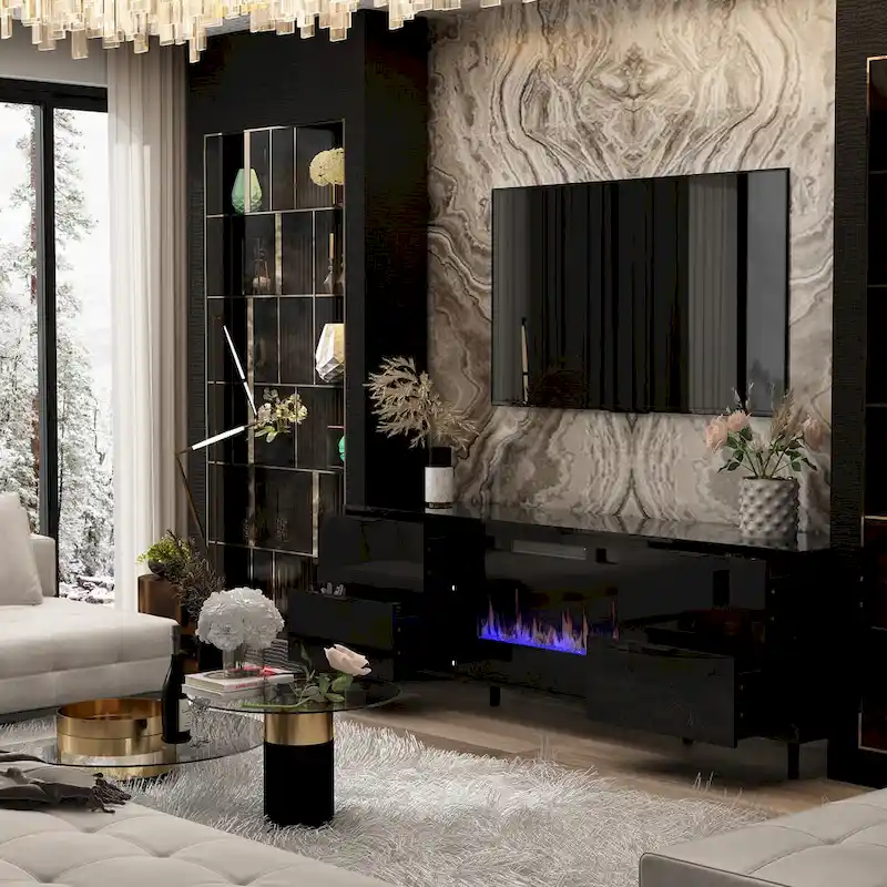 Electric Fireplace TV Stand Entertainment Center with Remote Control