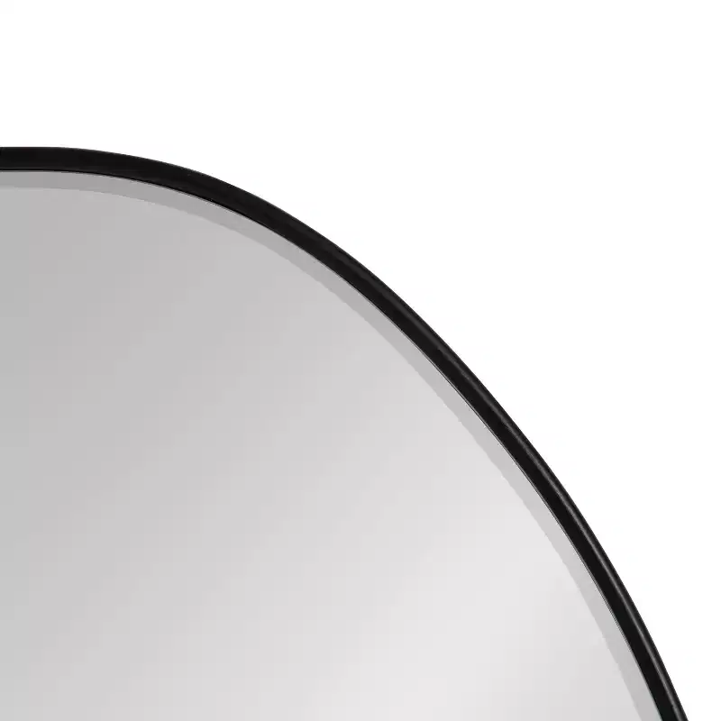 22"x30" Ponder Decorative Wall Mirror Black - Kate & Laurel All Things Decor: Asymmetric, Beveled Edge, Wall-Mount