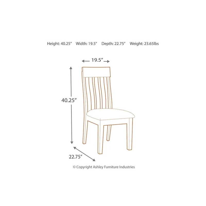 Brown Faux Leather Dining Chair, Rustic Style, Set of 2