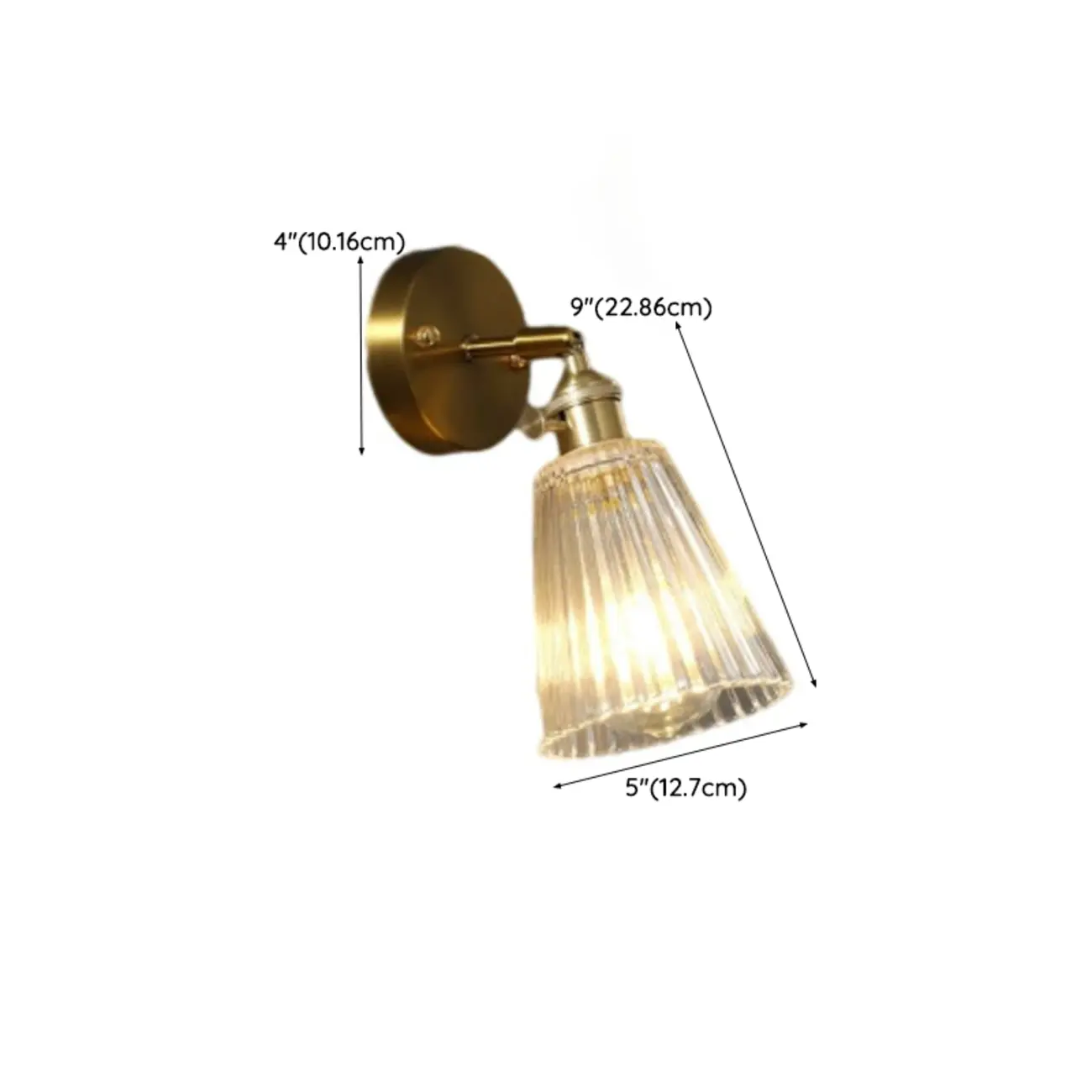 Art Deco Gold Transparent Glass Wall Sconce
