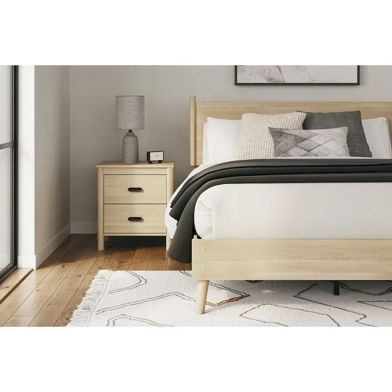 Signature Design by Ashley Cabinella Tan Panel Headboard with Dresser and Nightstand
