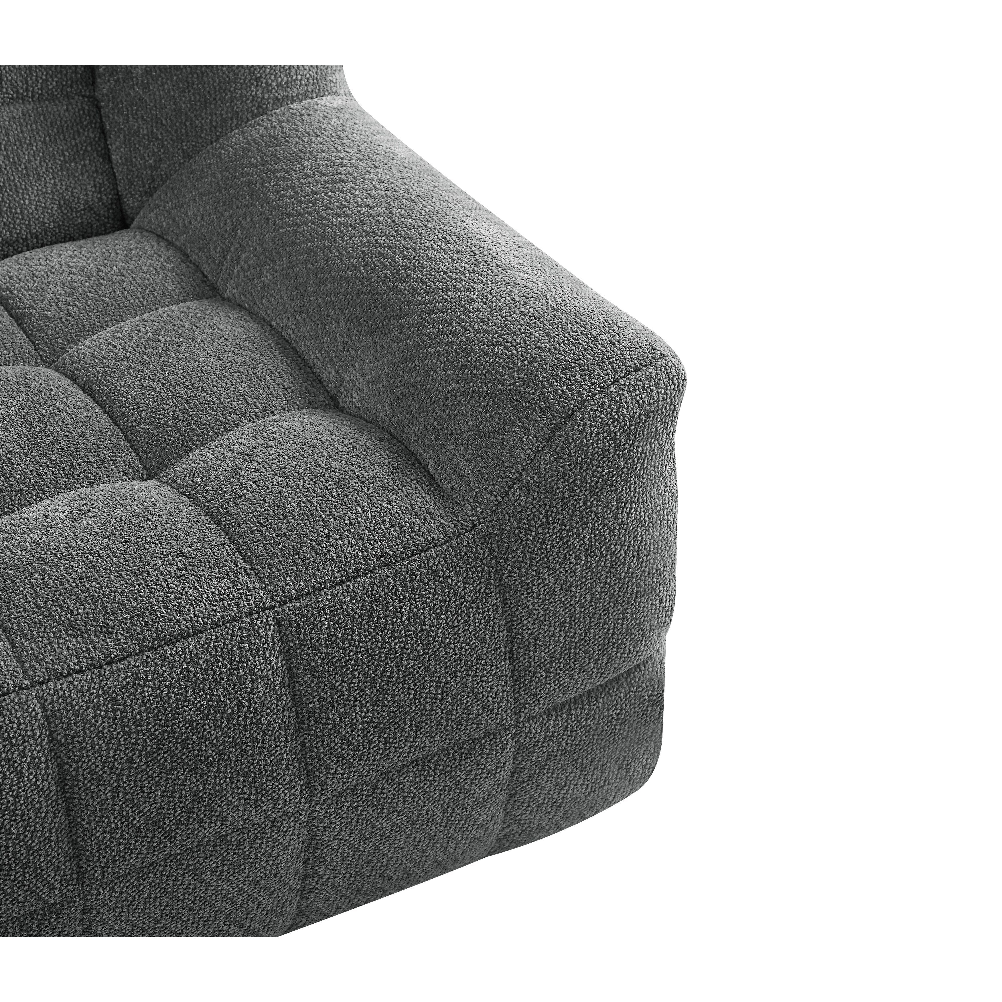 Liyasi 2 Seater Full Compression Sofa Beige Lychee Velvet No Assembly Required