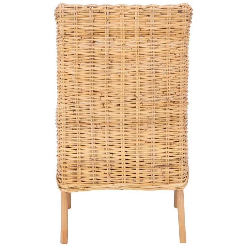 SAFAVIEH Winnifred Coastal Rattan Accent Chair with Cushion - 18.5  W x 22.8  L x 38.2  H - 19Wx23Dx38H