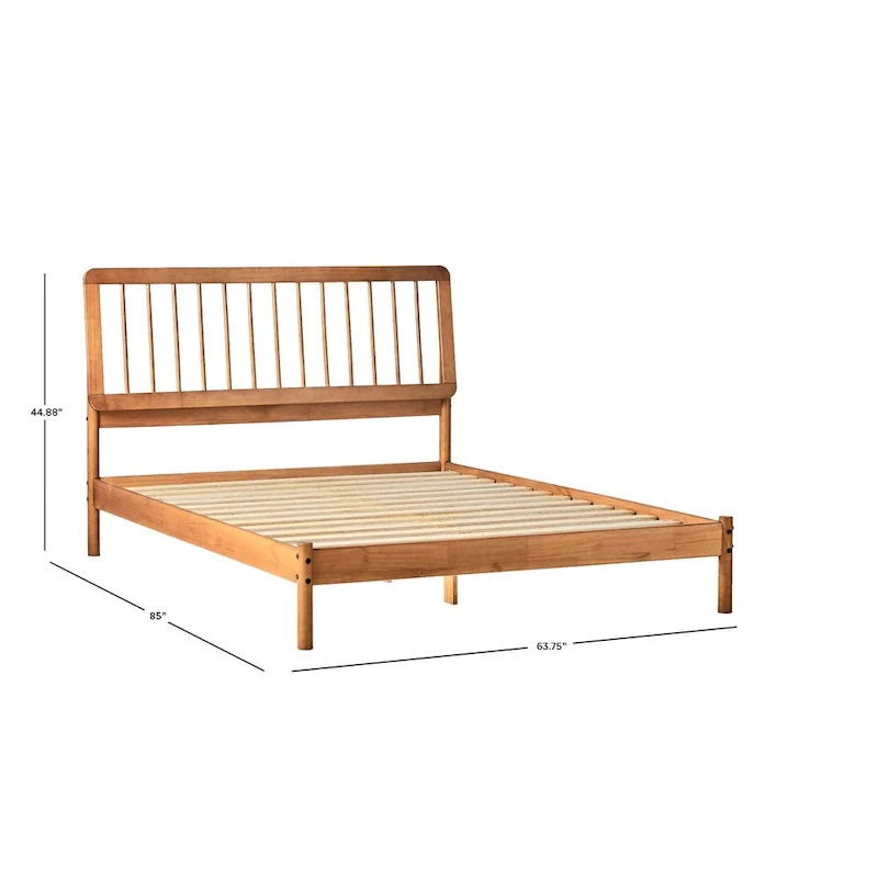 Boho Solid Wood Queen Spindle Bed