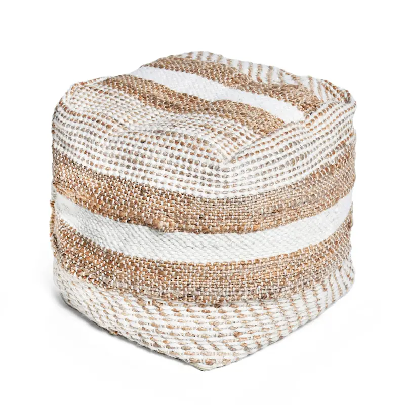 Caiman Handcrafted Boho Fabric Pouf by