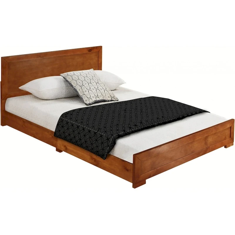 HomeRoots Brown Wood Queen Bed Frame