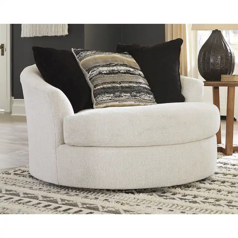Oversized Round Swivel Chair - 58W x 54D x 39H