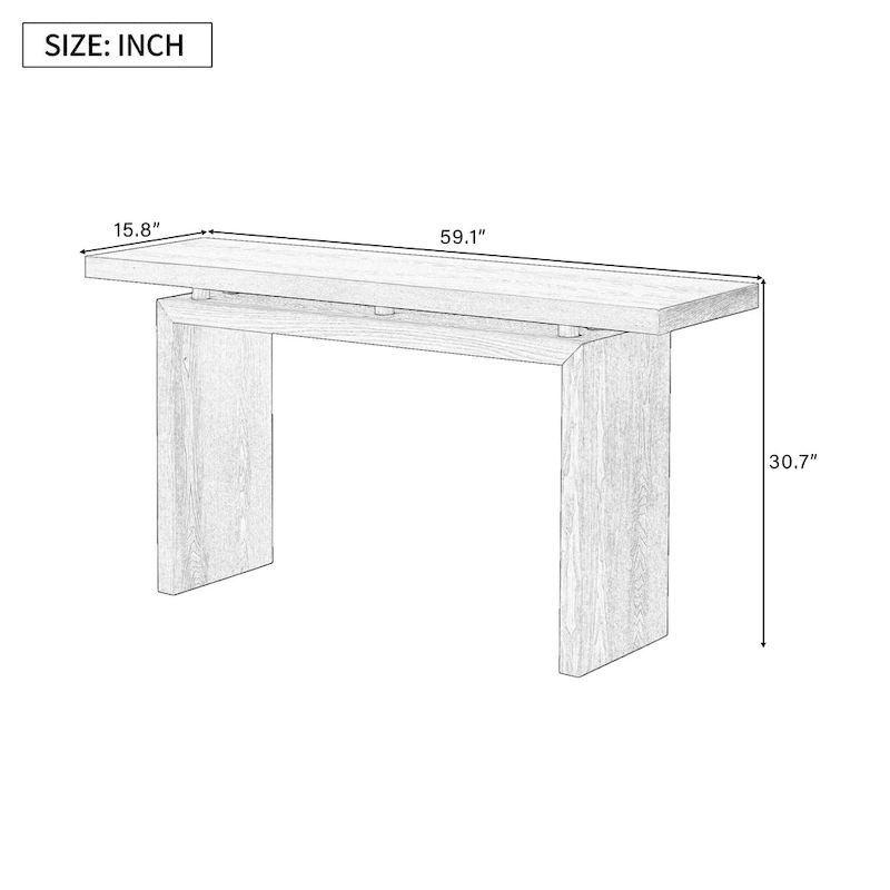 59 Floating Console Table with Ash Veneer