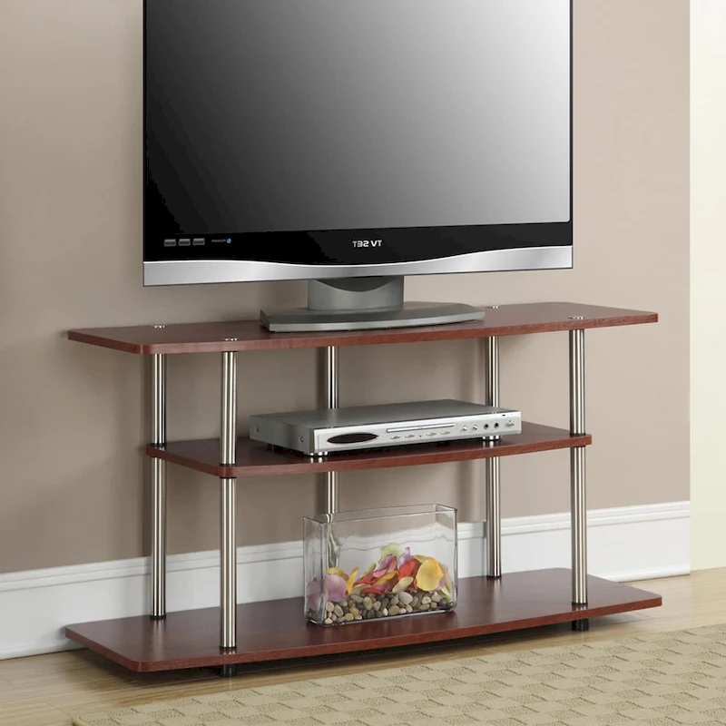 Convenience Concepts Designs2Go No Tools 3 Tier Wide TV Stand