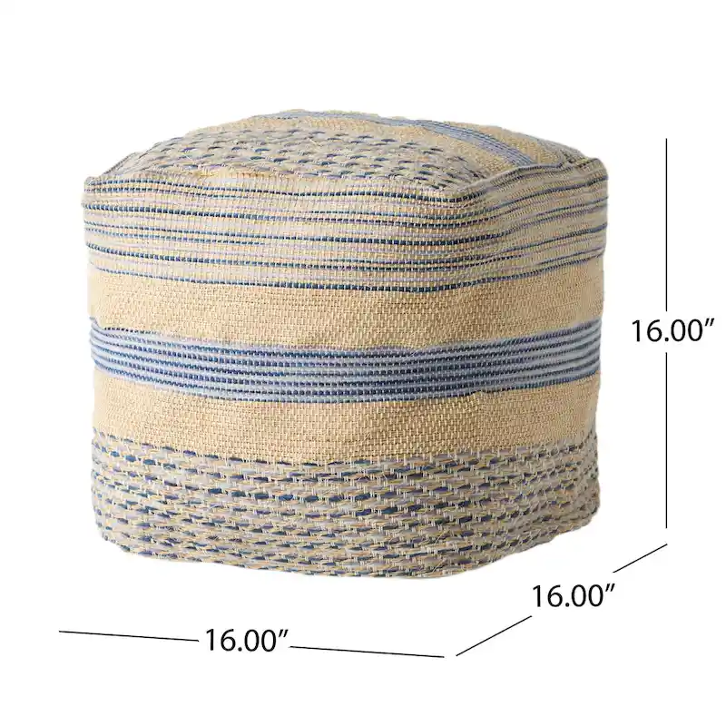 Caiman Handcrafted Boho Fabric Pouf by