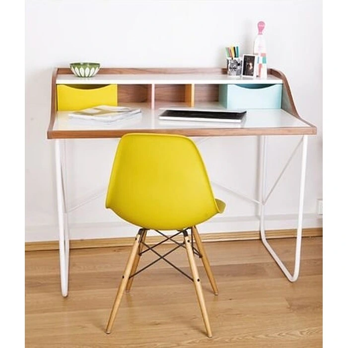 Designer Plastic Eiffel Chair Natural Wood Legs Retro Dining Armless With Back Desk Accent Living Room Side Dowel DSW