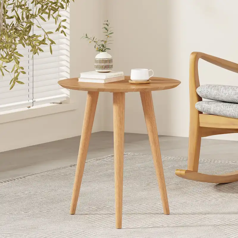 Faux Wood Finish Side Table — 20