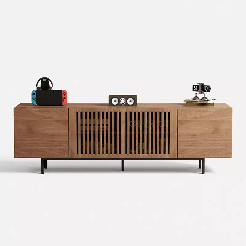 Luck Live Contemporary 70.87-inch Walnut TV Stand Multifunctional Entertainment Center for Living Room & Bedroom