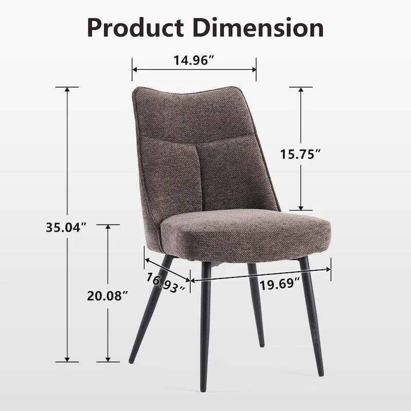 Modern Upholstered Fabric Kitchen & Dining Room Chairs Set of 2