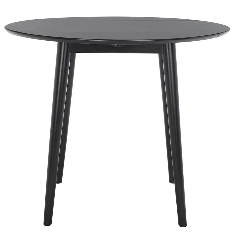 Dark Wood Folding Round Dining Table - Seats 2-4